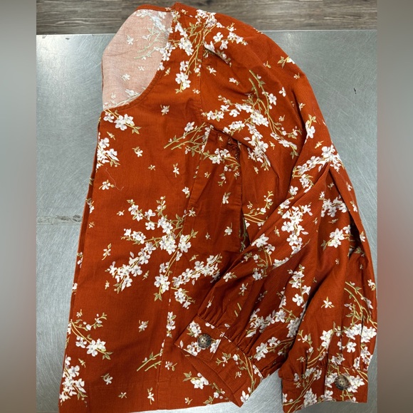 Large Madewell, floral, corduroy, long sleeve blouse - Picture 7 of 11